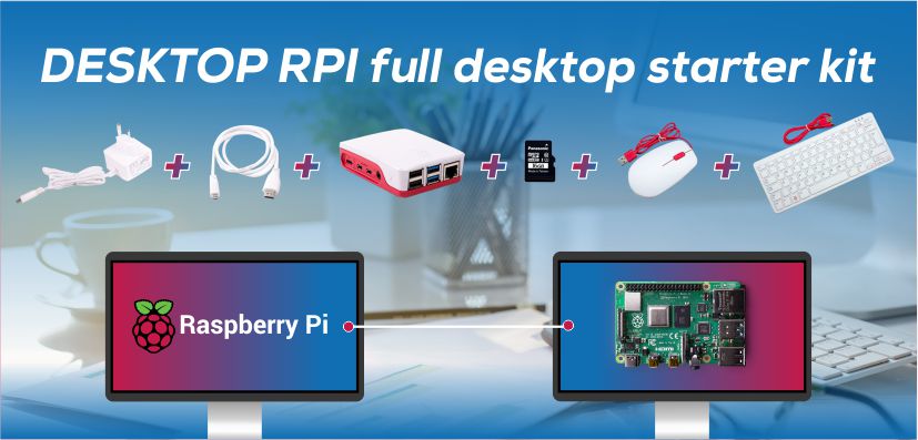 Raspberry Pi 4 Model B, 4GB, Full Desktop Kit