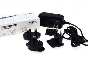 adapters EDATEC Power Supply, 12V/2A, 2.1mm DC Jack,Black, EU Plug, EDATEC ED-PSU1202-EU