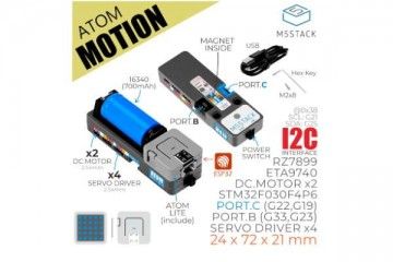  M5STACK ATOM Motion Kit with Motor and Servo Driver (STM32F0), M5STACK K053