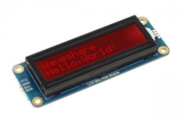monochrome WAVESHARE LCD1602 RGB Module, 16x2 Characters LCD, RGB Backlight, 3.3V/5V, I2C Bus, Waveshare 19537