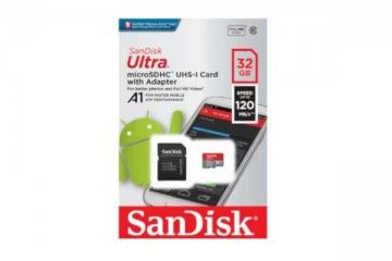 sd kartice SANDISK SDHC SANDISK MICRO 32GB ULTRA MOBILE, 120 MB/s, C10, A1, U1, adapter, SanDisk SDSQUA4-032G-GN6MA