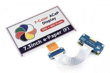 e-paper WAVESHARE 7.3inch ACeP 7-Color E-Paper E-Ink Display Module, 800×480 Pixels, SPI Communication, Waveshare 23434