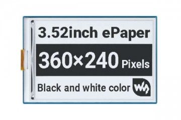 e-paper WAVESHARE 3.52inch e-Paper HAT, 360 × 240, SPI Interface, Waveshare 22698