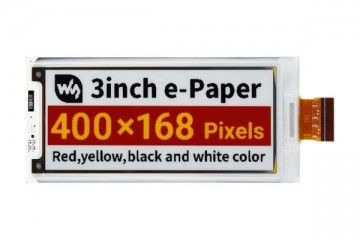 e-paper WAVESHARE 3inch e-Paper (G) raw display, 400 × 168, SPI Interface, Waveshare 22506