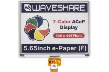 e-paper WAVESHARE 5.65inch ACeP 7-Color E-Paper E-Ink Raw Display, 600×448, without PCB, Waveshare 17779