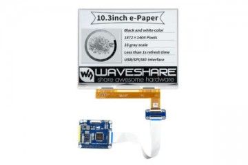 e-paper WAVESHARE 10.3inch e-Paper e-Ink Display HAT For Raspberry Pi, 1872×1404, Black / White, 16 Grey Scales, USB / SPI / I80, Waveshare 18434