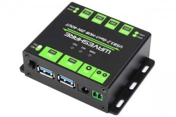  WAVESHARE Industrial grade USB HUB, Extending 4x USB 3.2 Ports, Switchable dual hosts, Multi Protections, Waveshare 23929