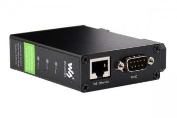  WAVESHARE Rail-Mount Serial Server, RS232/485/422 to RJ45 Ethernet Module, TCP/IP to serial, With POE Function, Waveshare 23626