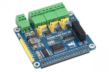  WAVESHARE Isolated RS485 CAN HAT (B) For Raspberry Pi, 2-Ch RS485 and 1-Ch CAN, Multi Protections, Waveshare 23227