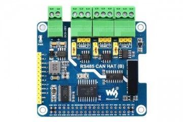  WAVESHARE Isolated RS485 CAN HAT (B) For Raspberry Pi, 2-Ch RS485 and 1-Ch CAN, Multi Protections, Waveshare 23227