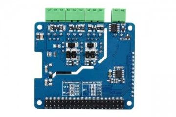  WAVESHARE Isolated RS485 CAN HAT (B) For Raspberry Pi, 2-Ch RS485 and 1-Ch CAN, Multi Protections, Waveshare 23227