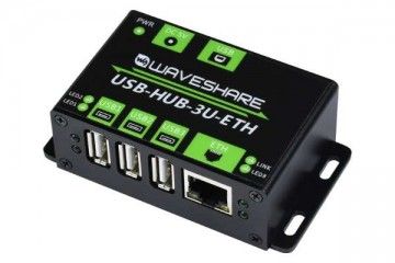  WAVESHARE Industrial Grade Multifunctional USB HUB, Extending 3x USB ports + 100M Ethernet Port, Waveshare 23079