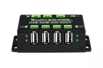  WAVESHARE Industrial Grade USB HUB, Extending 4x USB 2.0 Ports, Switchable Dual Hosts, Waveshare 21605