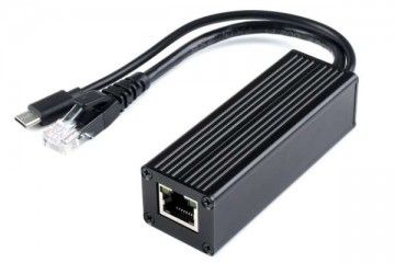  WAVESHARE Industrial Gigabit PoE Splitter, Metal Case protection, 5V 2.5A Type-C Out, Waveshare 20987