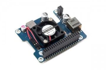 HATs WAVESHARE Power Over Ethernet HAT (F) For Raspberry Pi 5, High Power, Onboard Cooling Fan, With Metal Heatsink, Supports 802.3af/at network standard, Waveshare 26399