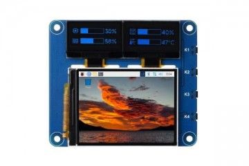 lcd WAVESHARE Raspberry Pi OLED/LCD HAT, Onboard 2inch IPS LCD Main Screen and Dual 0.96inch Blue OLED Secondary Screens, Waveshare 25587