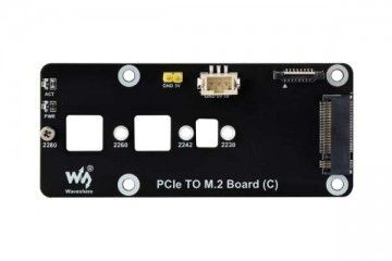 HATs WAVESHARE PCIe To M.2 Adapter Board (C) for Raspberry Pi 5, Supports NVMe Protocol M.2 Solid State Drive, High-speed Reading/Writing, Waveshare 26785