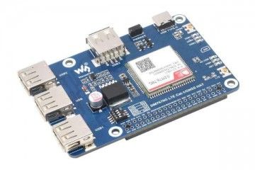 HATs WAVESHARE Cat-1/GNSS HAT for Raspberry Pi, Based On SIM7670G module, Global Multi-band LTE 4G Cat-1 support, GNSS positioning, 3x USB 2.0 extended ports, Waveshare 26861