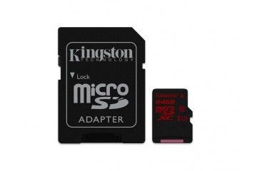sd kartice KINGSTON 64 GB MICROSDXC CLASS 10, FLASH CARD W ADAPTER, KINGSON