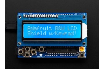 displays ADAFRUIT LCD Shield Kit w - 16x2 Character Display - Only 2 pins used -  BLUE AND WHITE, Adafruit 772