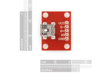 breakout boards  SPARKFUN SparkFun USB Mini-B Breakout, spark fun 09966