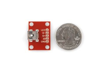 breakout boards  SPARKFUN SparkFun USB Mini-B Breakout, spark fun 09966