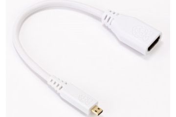 kabli RASPBERRY PI Micro-HDMI to HDMI Adapter Cable, 235MM, WHITE, SC0224