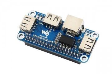 HATs WAVESHARE Ethernet - USB HUB HAT for Raspberry Pi, 1x RJ45, 3x USB, Waveshare 16595