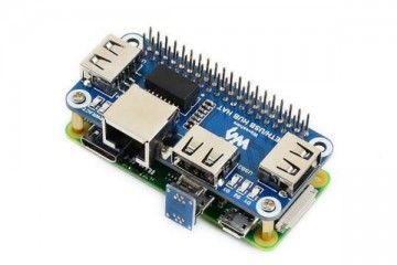 HATs WAVESHARE Ethernet - USB HUB HAT for Raspberry Pi, 1x RJ45, 3x USB, Waveshare 16595