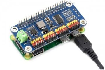 HATs WAVESHARE Servo Driver HAT for Raspberry Pi, 16-Channel, 12-bit, I2C, Waveshare 15275