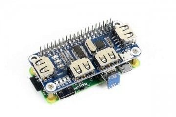 HATs WAVESHARE 4 Port USB HUB HAT for Raspberry Pi, Waveshare 12694