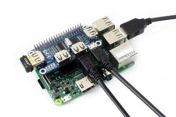 HATs WAVESHARE 4 Port USB HUB HAT for Raspberry Pi, Waveshare 12694