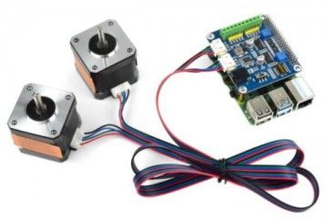 HATs WAVESHARE Stepper Motor HAT for Raspberry Pi, Drives Two Stepper Motors, Waveshare 15669