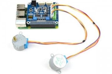 HATs WAVESHARE Stepper Motor HAT for Raspberry Pi, Drives Two Stepper Motors, Waveshare 15669