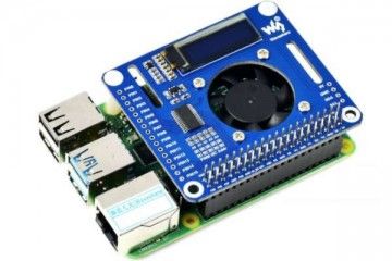 HATs WAVESHARE PWM Controlled Fan HAT for Raspberry Pi, I2C, Temperature Monitor, Waveshare 17951