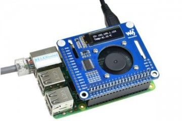 HATs WAVESHARE PWM Controlled Fan HAT for Raspberry Pi, I2C, Temperature Monitor, Waveshare 17951