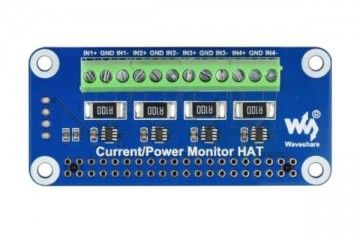 HATs WAVESHARE 4-ch Current-Voltage-Power Monitor HAT for Raspberry Pi, I2C-SMBus, Waveshare 17539