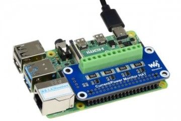 HATs WAVESHARE 4-ch Current-Voltage-Power Monitor HAT for Raspberry Pi, I2C-SMBus, Waveshare 17539