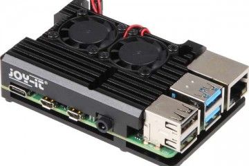 ohišja JOY-IT Raspberry Pi 4 B Armor Case, Active With Cooling Fans, Joy-IT RB-AlucaseP4+07FAN