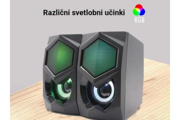 zvočniki EWENT Zvočniki Ewent 2.0, 6W RMS, RGB, nadzor glasnosti, USB napajanje, črni EW3524