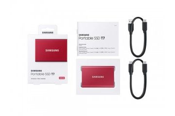 diski SSD SAMSUNG Zunanji SSD 1TB Type-C USB 3.2 Gen2 V-NAND UASP, Samsung T7, rdeč