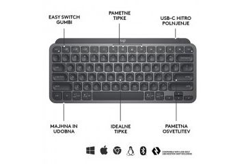 tipkovnice LOGITECH Tipkovnica Logitech MX Keys Mini, grafitna barva, SLO g.