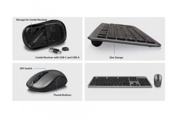 tipkovnice EWENT Tipkovnica in miška Ewent Wireless Scissor Keyboard and Mouse, USB, SLO