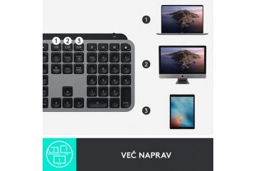 tipkovnice LOGITECH Tipkovnica Logitech MX Keys za Mac, siva, SLO g.