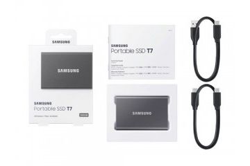 diski SSD SAMSUNG Zunanji SSD 500GB Type-C USB 3.2 Gen2 V-NAND UASP, Samsung T7, siv