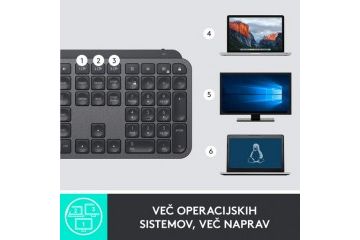 tipkovnice LOGITECH Tipkovnica Logitech MX Keys Plus, grafitna barva, SLO g.