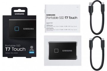 diski SSD SAMSUNG Zunanji SSD 1TB Type-C USB 3.2 Gen2 V-NAND UASP, Samsung T7 Touch, črn