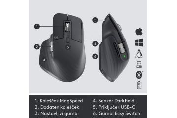 miške LOGITECH Miška Logitech MX Master 3, grafitna barva