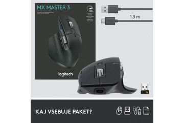 miške LOGITECH Miška Logitech MX Master 3, grafitna barva