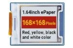 e-paper WAVESHARE 1.64inch square E-Paper Module (G), 168 × 168, Red/Yellow/Black/White, 22755